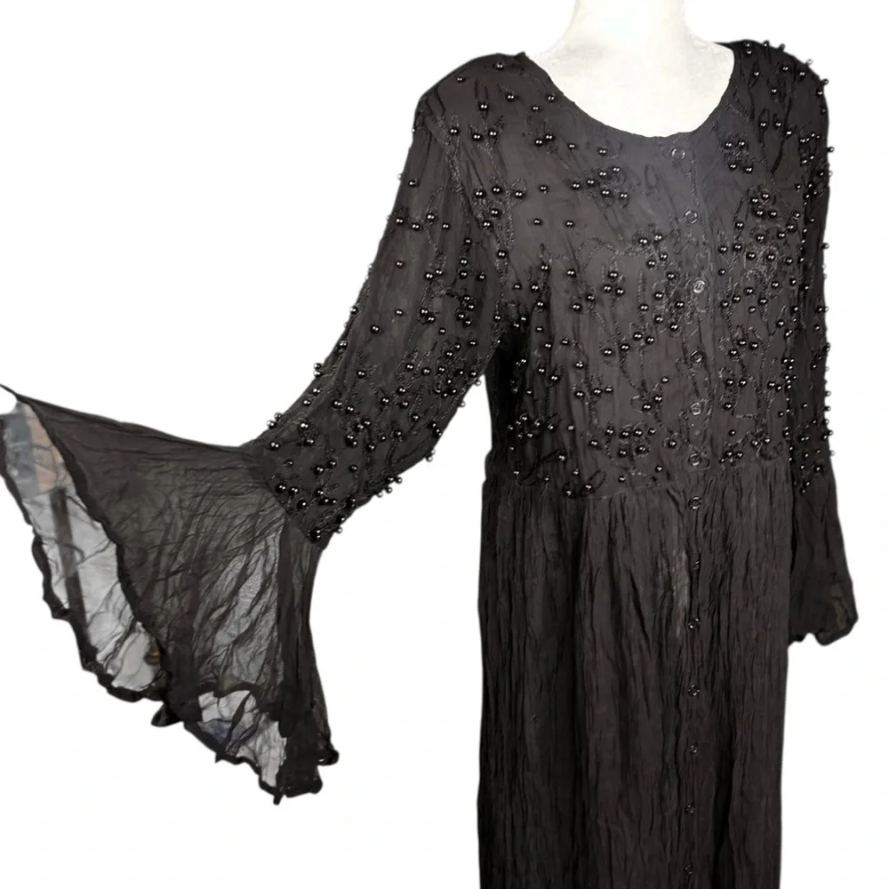 80's Jakelin Maxi Dress S FLAWS Witchy Whimsygoth Goth Fairy Grunge Thrashed - Picture 10 of 16